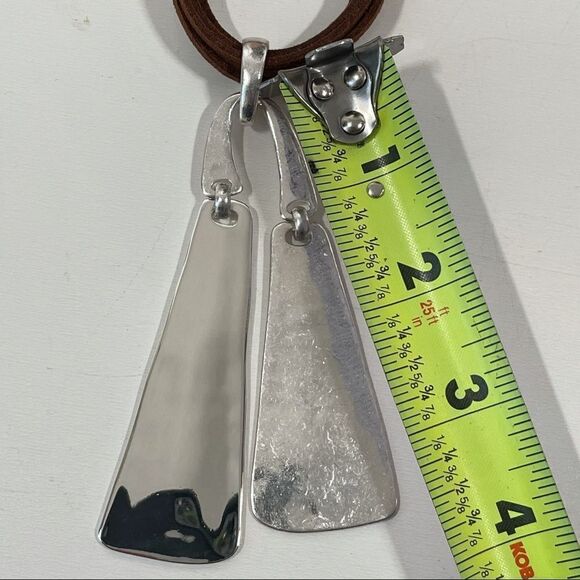 NWT Robert Lee Morris Soho Silver Brown Suede Necklace New with Tags Super Nice! - Picture 4 of 15